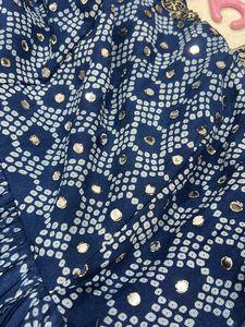 Elegant Blue bandhni Printed Ethnic Gown