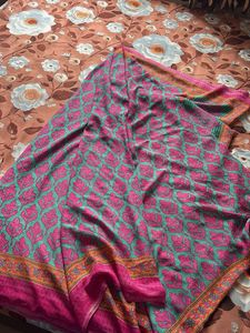 Vibrant Pink & Teal Saree