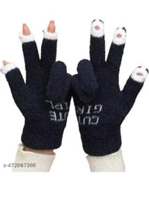 Cute Girl Text Gloves