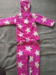 Pink Star Fleece Two-Piece Set
