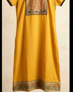 Yellow Kurta Set with Printed Dupatta