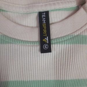 Green Stripped Slim Fit T-Shirt