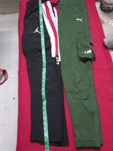 Men's Track Pants black and green waist 30 inches