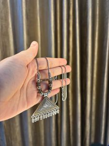 Boho Tribal Triangle brass Pendant Necklace
