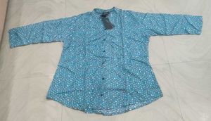 Blue Floral Print Shirt