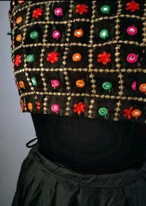 Black Embroidered Lehenga Set