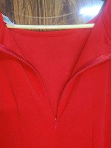 Chic Red Dress with Ruffle Detail