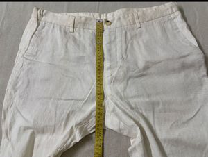 Zara Men's White Linen Pants