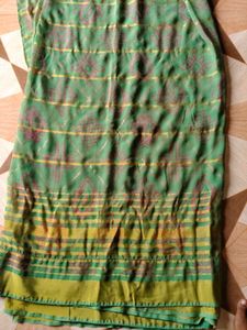 Green Printed Cotton Saree