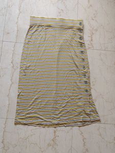 Striped Button-Up Maxi Skirt