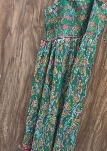 Green Floral Smocked Maxi Dress