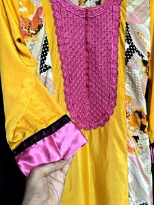 Long Kurti Set🖤💛