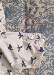 Men's Leaf Print Button-Up Shirt