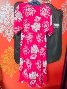 Pink Floral Print Dress