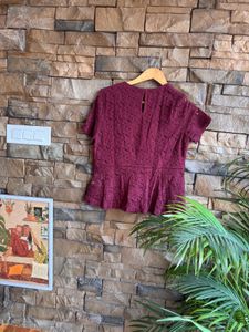 Elegant Lace Peplum Top