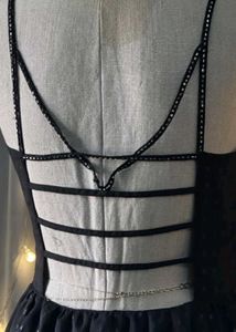 Vintage Black Cutout Midi Dress