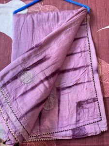 Shibori Lavender Saree with Intricate Embroidery