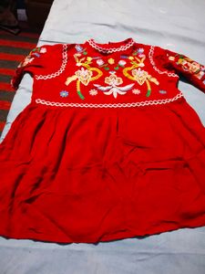 Red Embroidered top