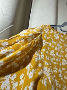 Yellow Floral Print Maxi Dress