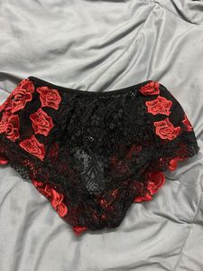 Black Lace Rose Briefs