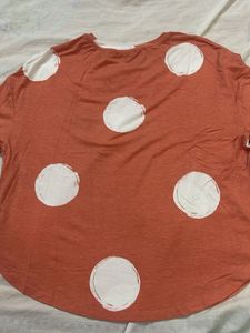 Vero-Moda Coral Polka Dot Top