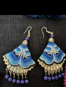 Blue Tassel Earrings