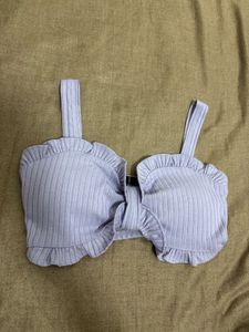 Cute Ruffled Lilac Sports Bra