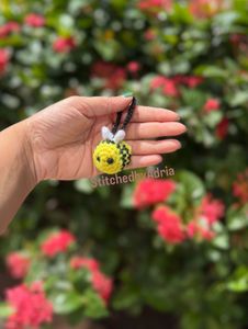 Crocheted Bee Keychain or bag Charm