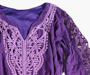 Purple Embroidered Dress