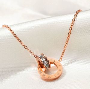 SWASHAA Rose Gold Double Ring Necklace
