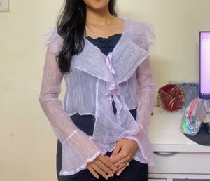 Ruffled Sheer Top