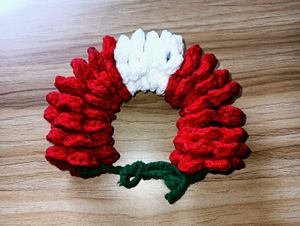 crochet hair gajra red &amp; white mixed