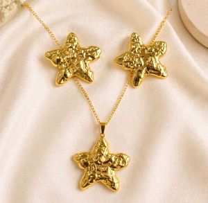 Gold Star Necklace &amp; Earring Set