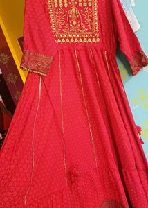 Beautiful Red Embroidered Kurta