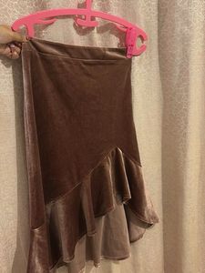 F21 Velvet Ruffle Skirt