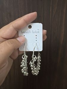Stylish Silver Ball Drop Earrings