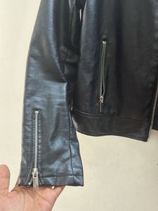 Black Faux Leather Moto Jacket