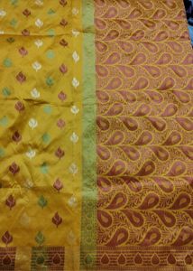 Elegant Yellow Saree with Paisley Border