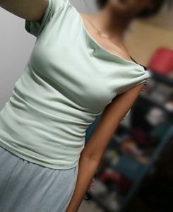 Soft Mint Boat Neck and one shoudler off Top