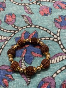Rudraksha Bracelet with Gold Beads