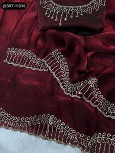 Maroon Fendi Silk Saree