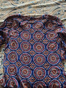 Bohemian Print Long Sleeve Tunic Top