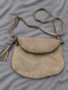 Vintage Italian Reptile-Pattern Crossbody Bag