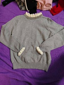 Prettiest Gray Embellished Sweater