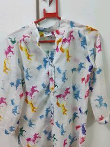 Cute Unicorn Print Top