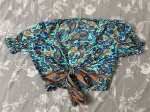 Boho Print Tie up/Wrap Crop Top