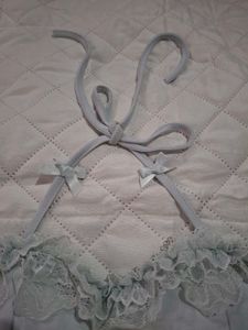 Cute Light Blue Lace Halter Top