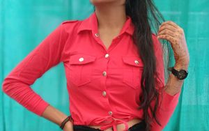 Chic Red Button-Up shirt