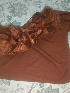 Brown Ruffle Top