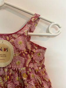 Adorable Floral Print Cotton Dress